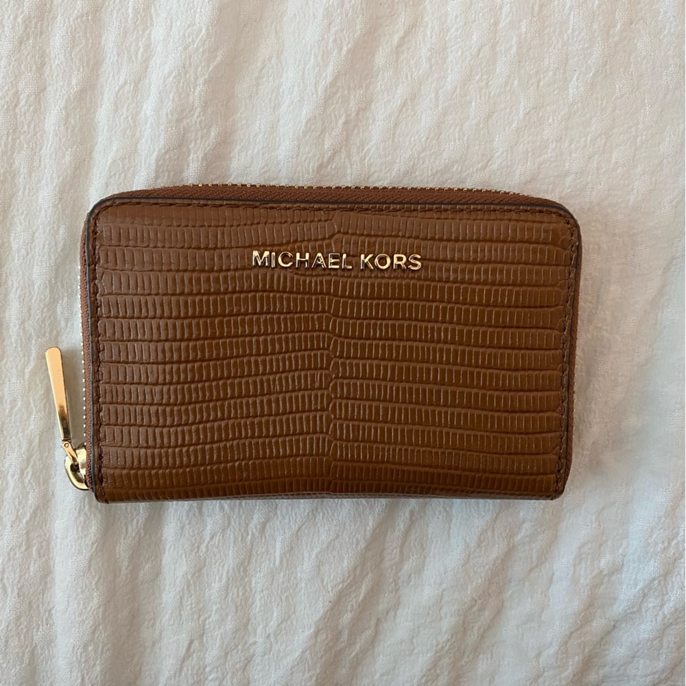 Michael Kors Embossed Leather Card Wallet